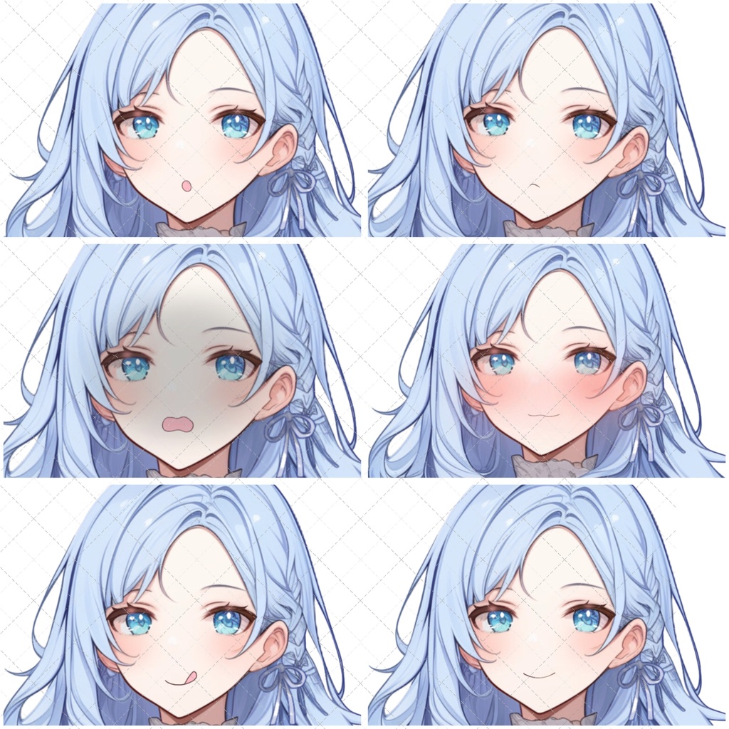 【1点限定販売】涼しげな水色ヘアーのおねえさん!表情差分付き!