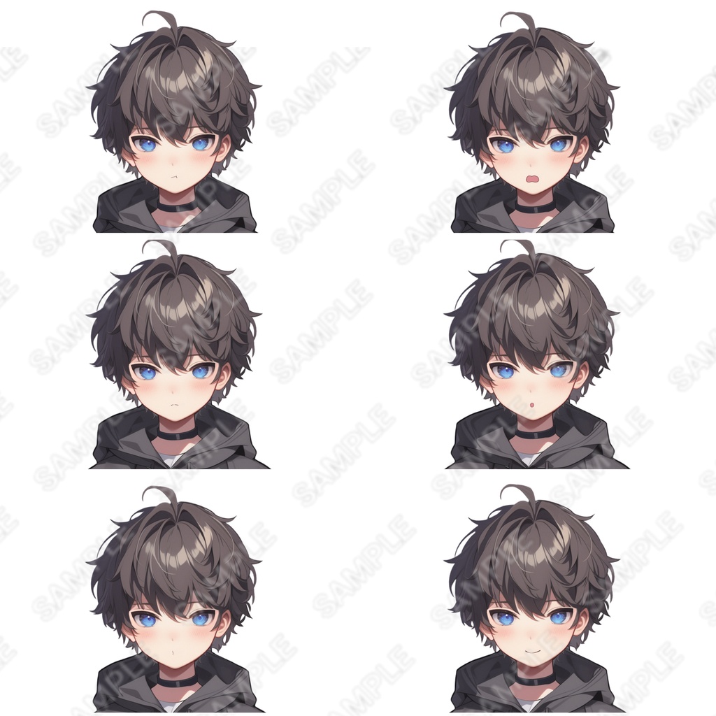 【1点限定販売】青い瞳の黒パーカーくん!表情差分付き