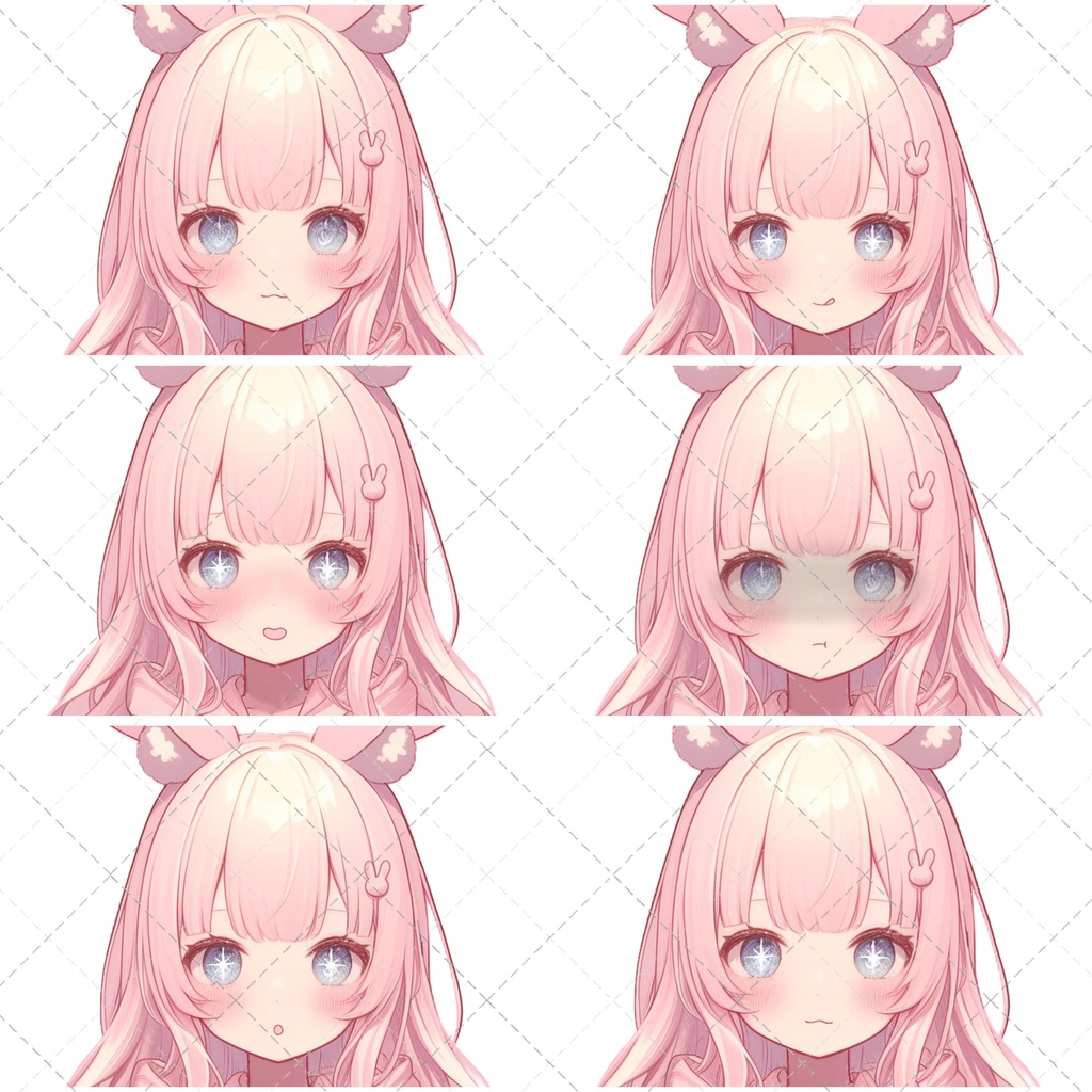 【1点限定販売】ピンクパーカーウサギちゃん立ち絵!表情差分付き!🐰