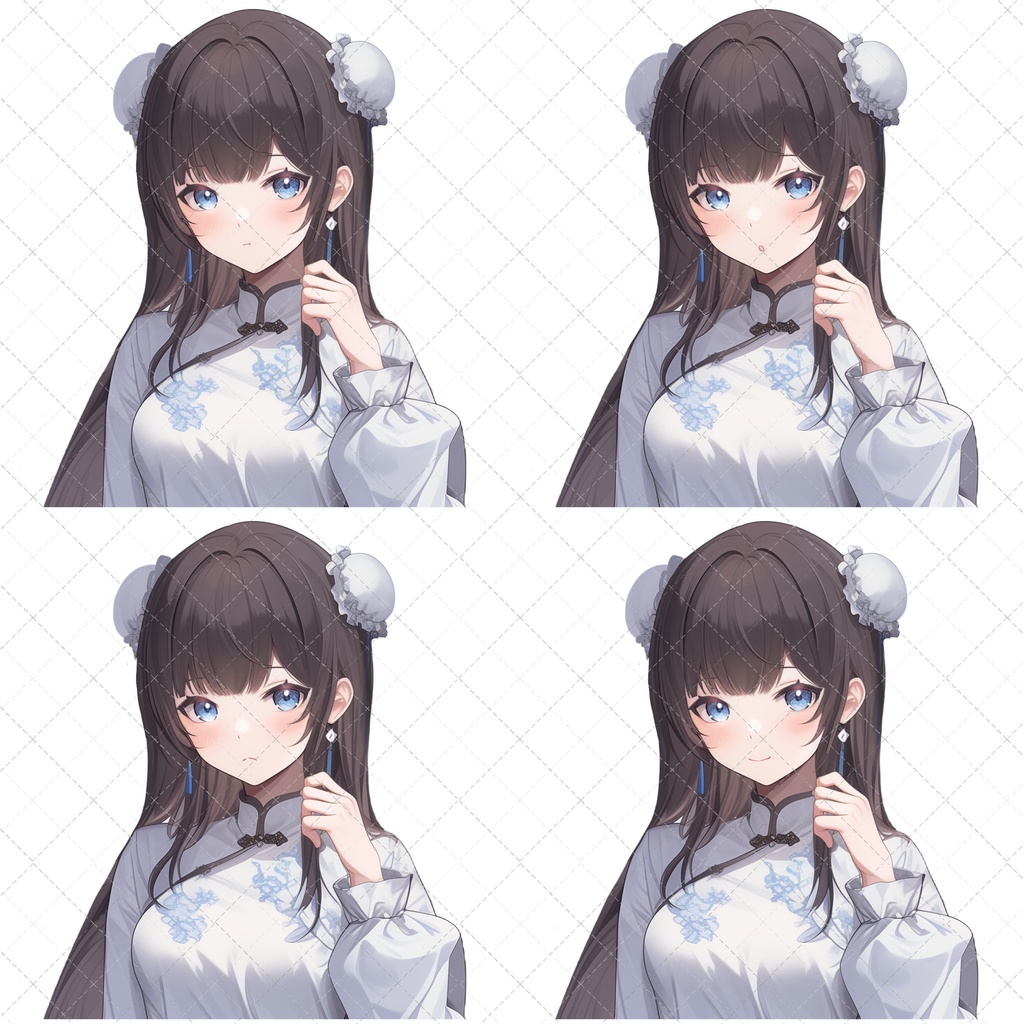 【1点限定販売】白いミニチャイナ服のおねえさん♡表情差分付き♡