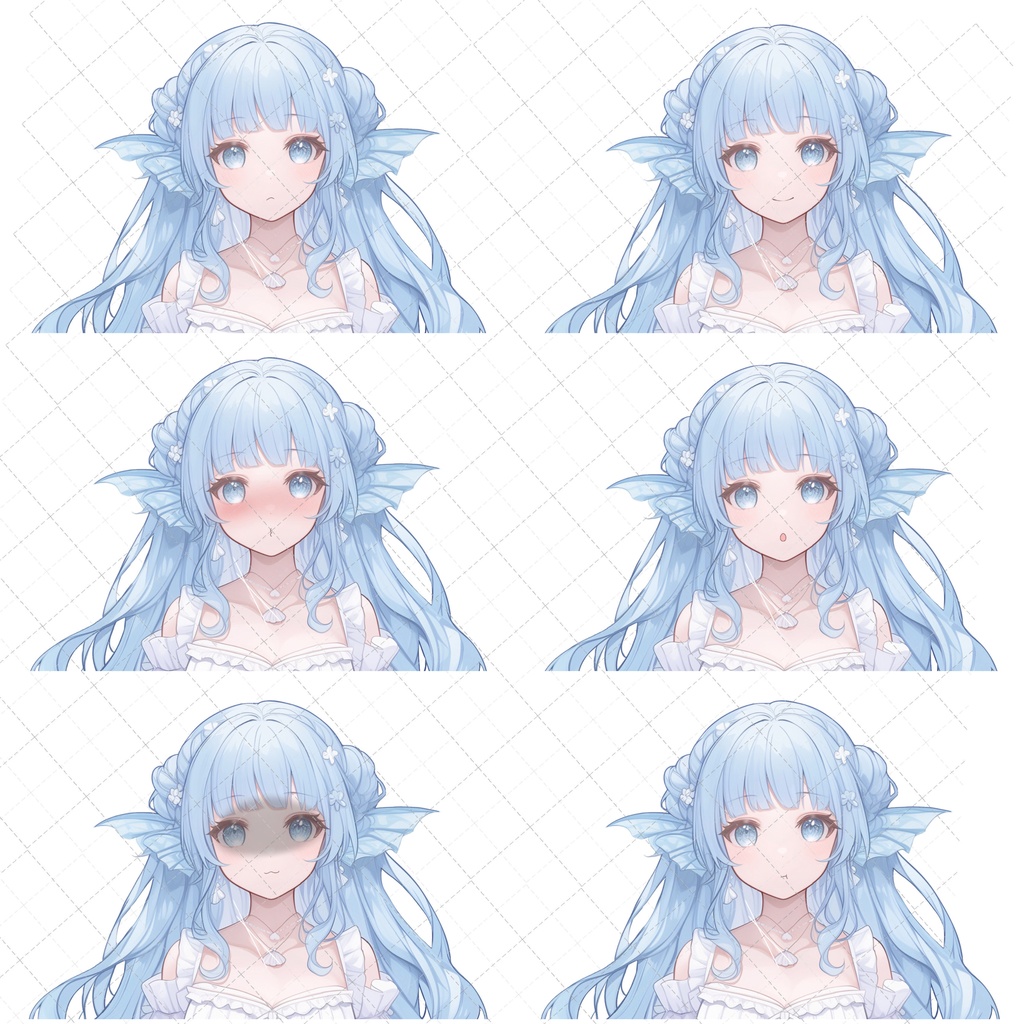 【1点限定販売】淡い水色マーメイドちゃん立ち絵!表情差分付き!