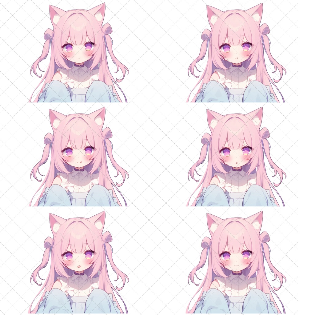 【1点限定販売】豪華セット!ケモ耳グラデ瞳ちゃん!表情差分1枚絵付き!