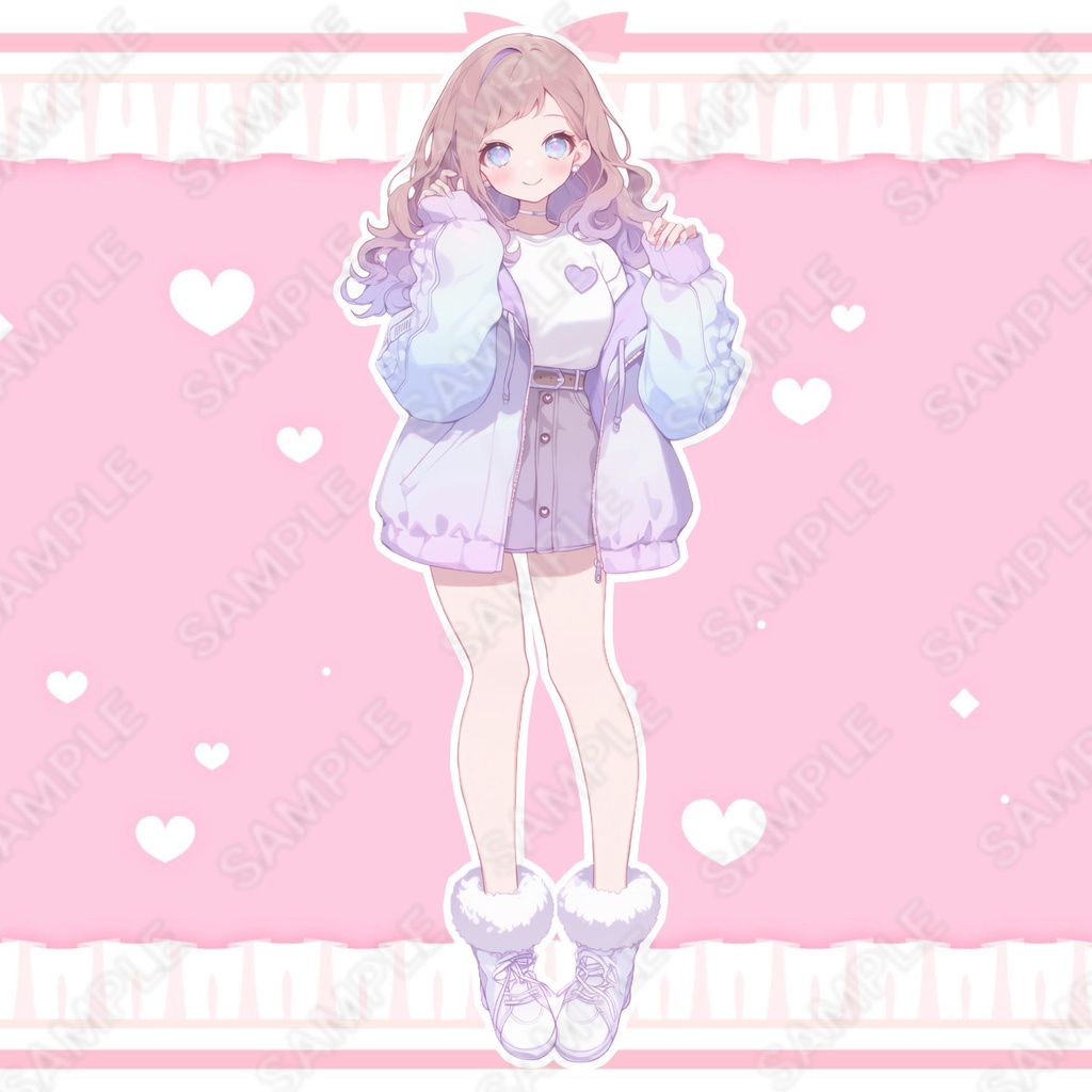 【1点限定販売】ファンシーオン眉ちゃん立ち絵!イラスト表情差分付き!