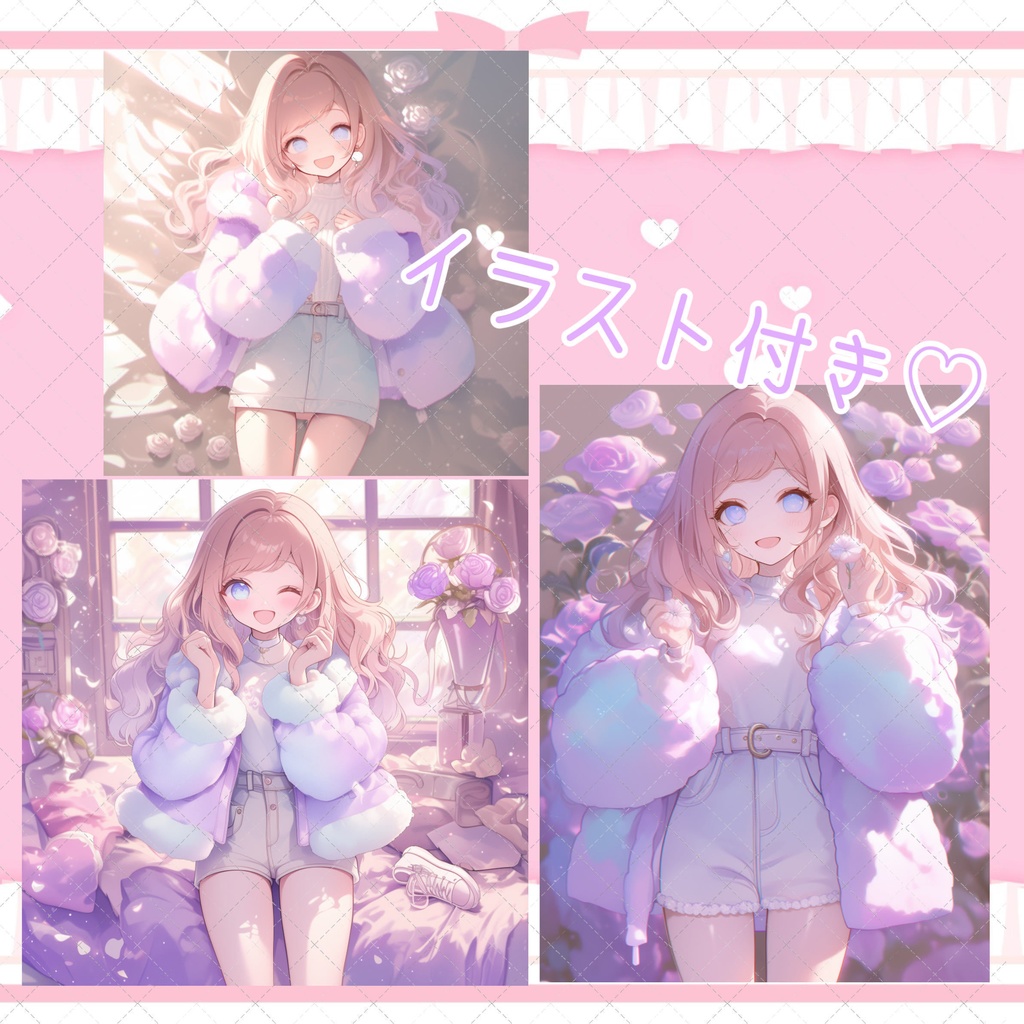 【1点限定販売】ファンシーオン眉ちゃん立ち絵!イラスト表情差分付き!