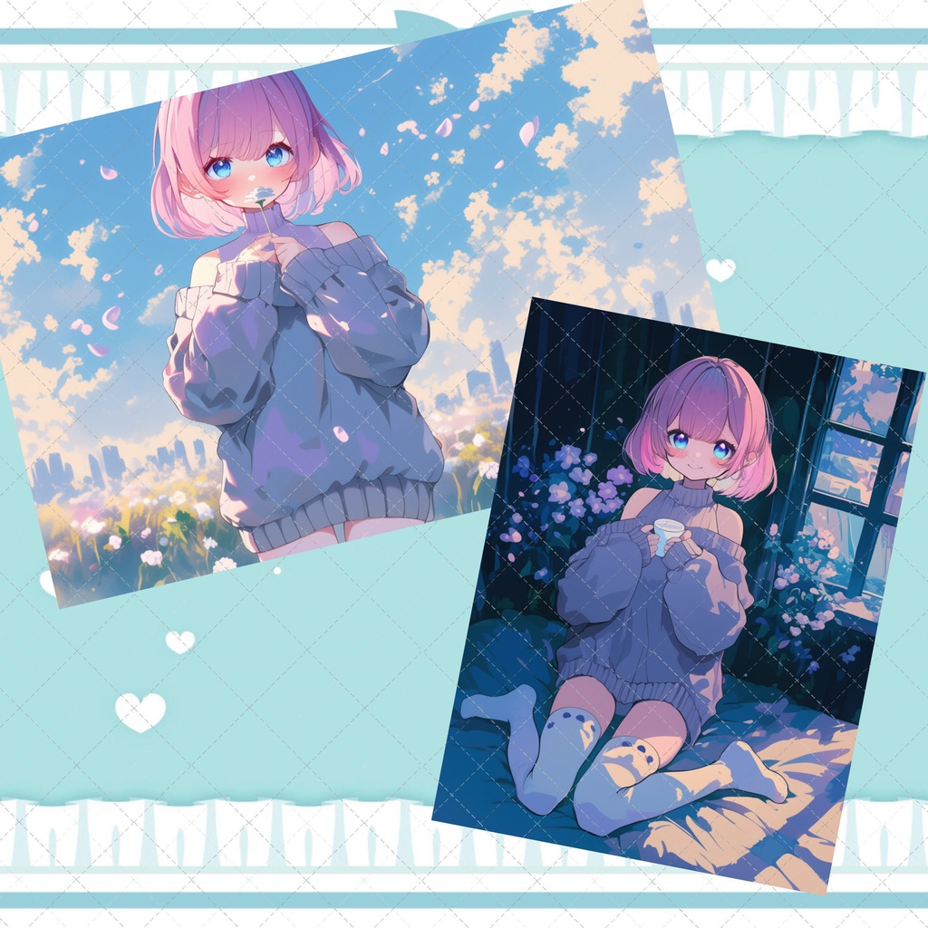 【1点限定販売】破綻大き目のため格安!ミニニットピンクボブちゃん立ち絵!イラスト付き♡