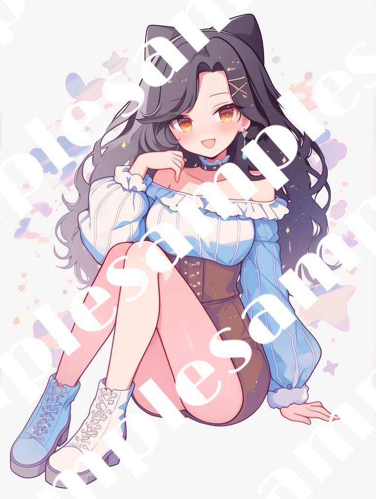 【1点限定販売】ネコ目ネコ娘ちゃん立ち絵!表情差分付き!イラストのおまけつき♡