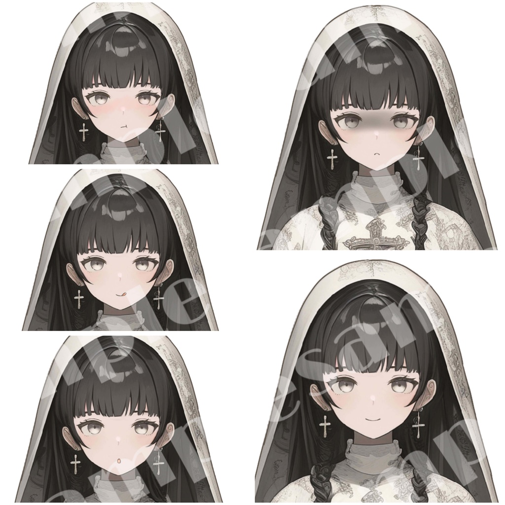 【1点限定販売】黒髪教祖ちゃん立ち絵♡表情差分付き♡