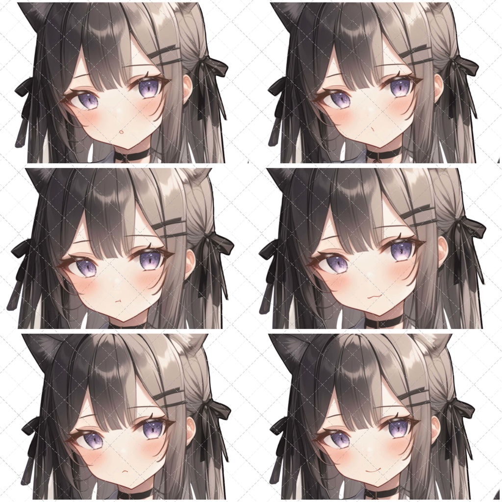 【1点限定販売】黒猫黒髪ちゃん立ち絵!🐈表情差分付き♡