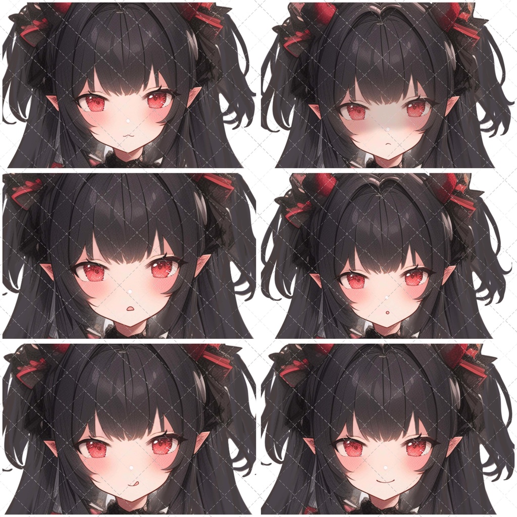 【1点限定販売】IRIAM読み込み不可!ゴスロリアクマちゃん立ち絵!表情差分付き👿