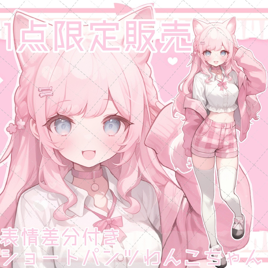 【1点限定販売】豪華セット!イラスト&表情差分付き!ショートパンツわんこちゃん立ち絵!