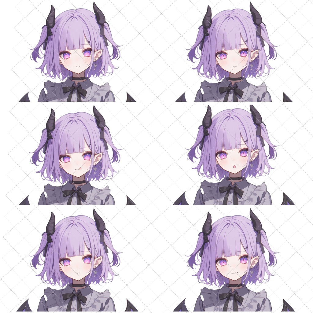 【1点限定販売】表情差分&ミニキャラ付き!ライトパープルデビルちゃん!