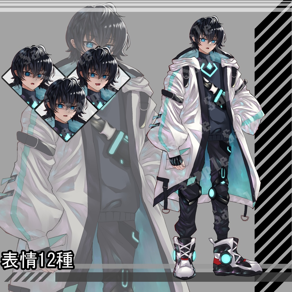 立ち絵素材01-男性-【表情12種】