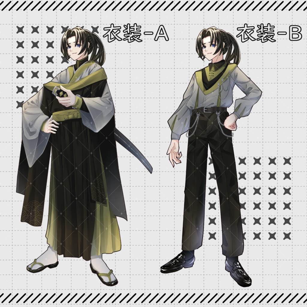 立ち絵素材15-男性-【服装+戦闘差分有】【表情24種】