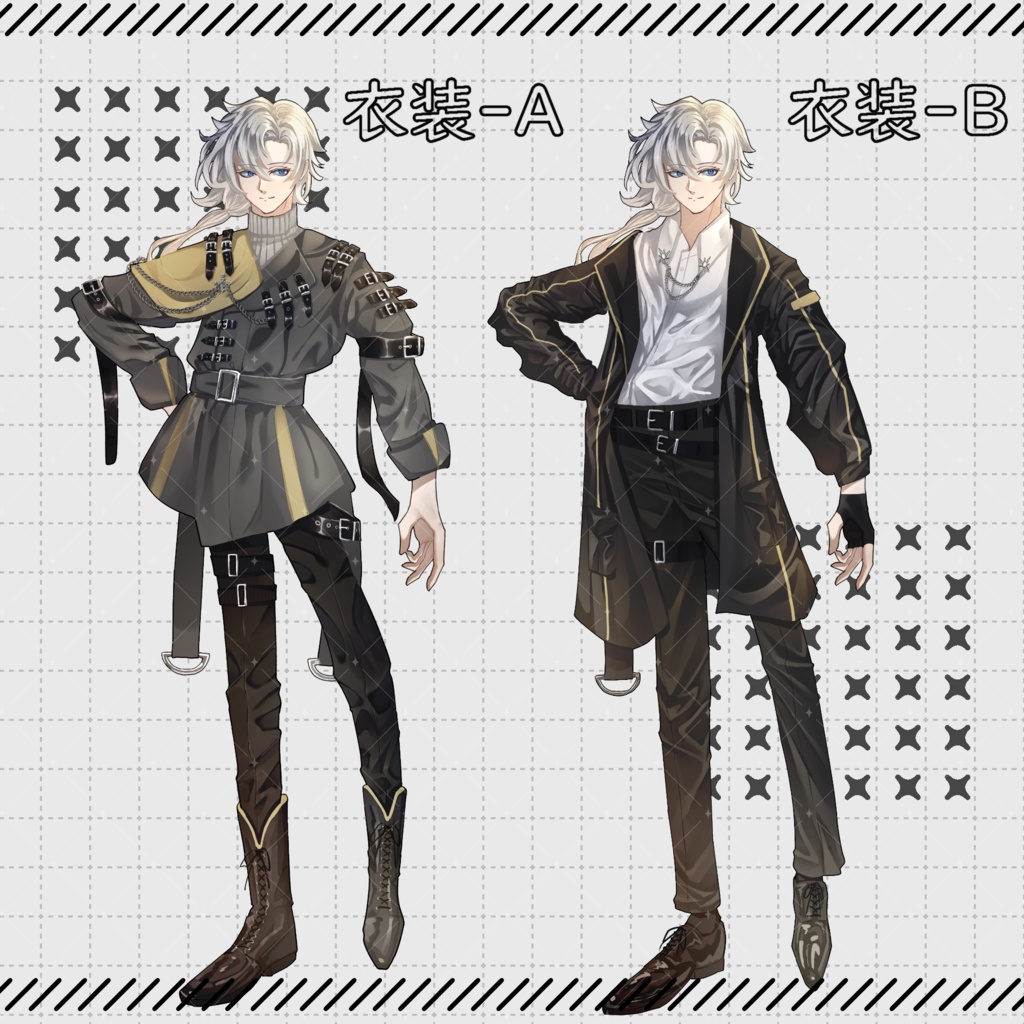 【12/5までセール中!】立ち絵素材16-男性-【服装+戦闘差分有】【表情24種】