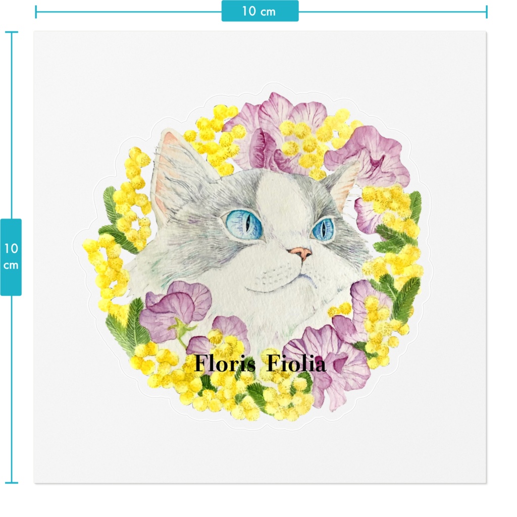 「ミモザとスイートピー」クリアステッカー