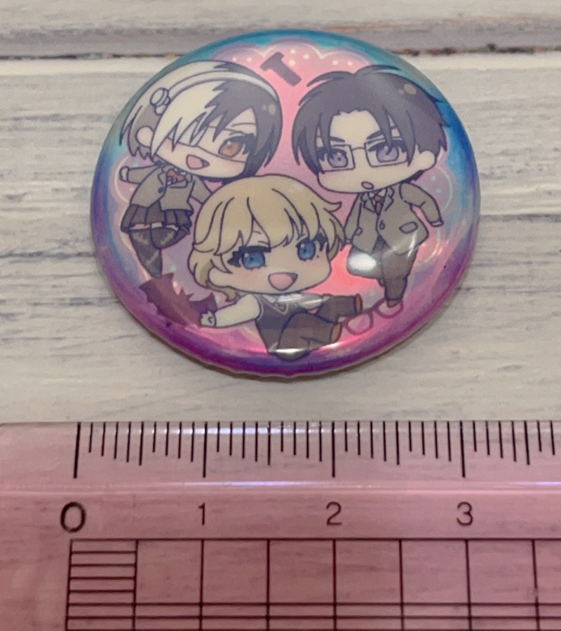 中学生組メガネ拭き&缶バッジセット