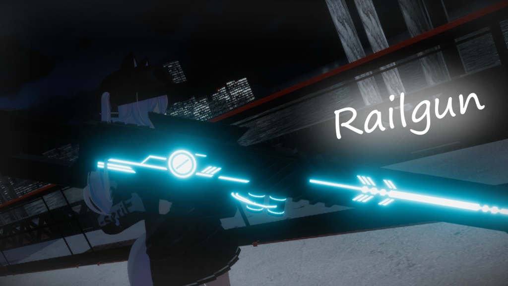 【3Dモデル】レールガン【VRchat・武器】