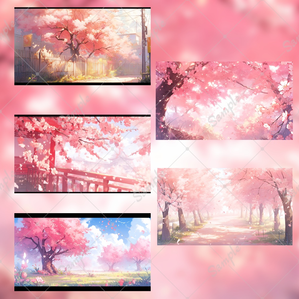 【背景素材】桜舞う日差しの背景 10枚セット