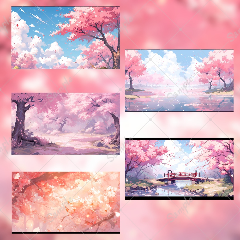 【背景素材】桜舞う日差しの背景 10枚セット