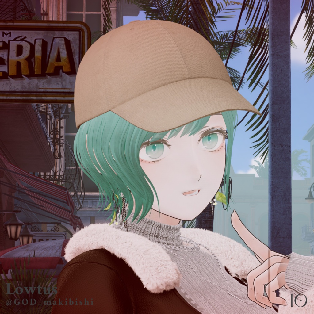 【4アバター対応】Cap & Bob Hair