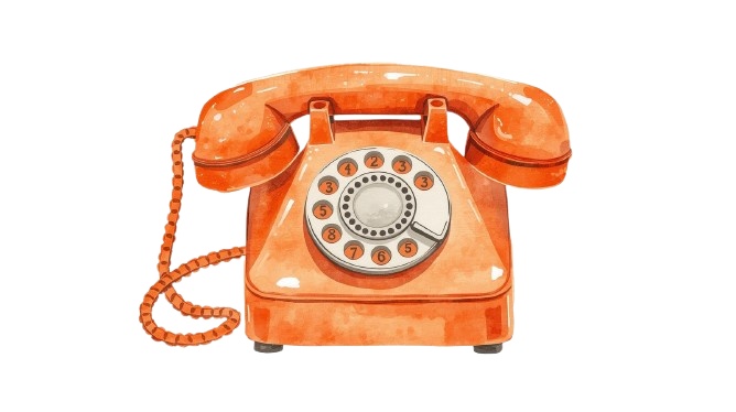 ✨ アンティーク家電のオレンジ水彩クリップアート(PNG) ✨