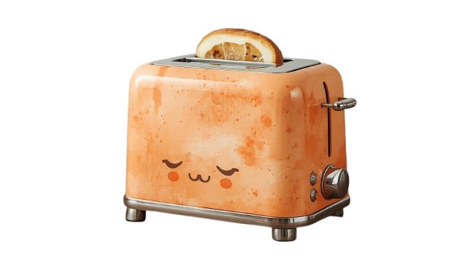 ✨ アンティーク家電のオレンジ水彩クリップアート(PNG) ✨