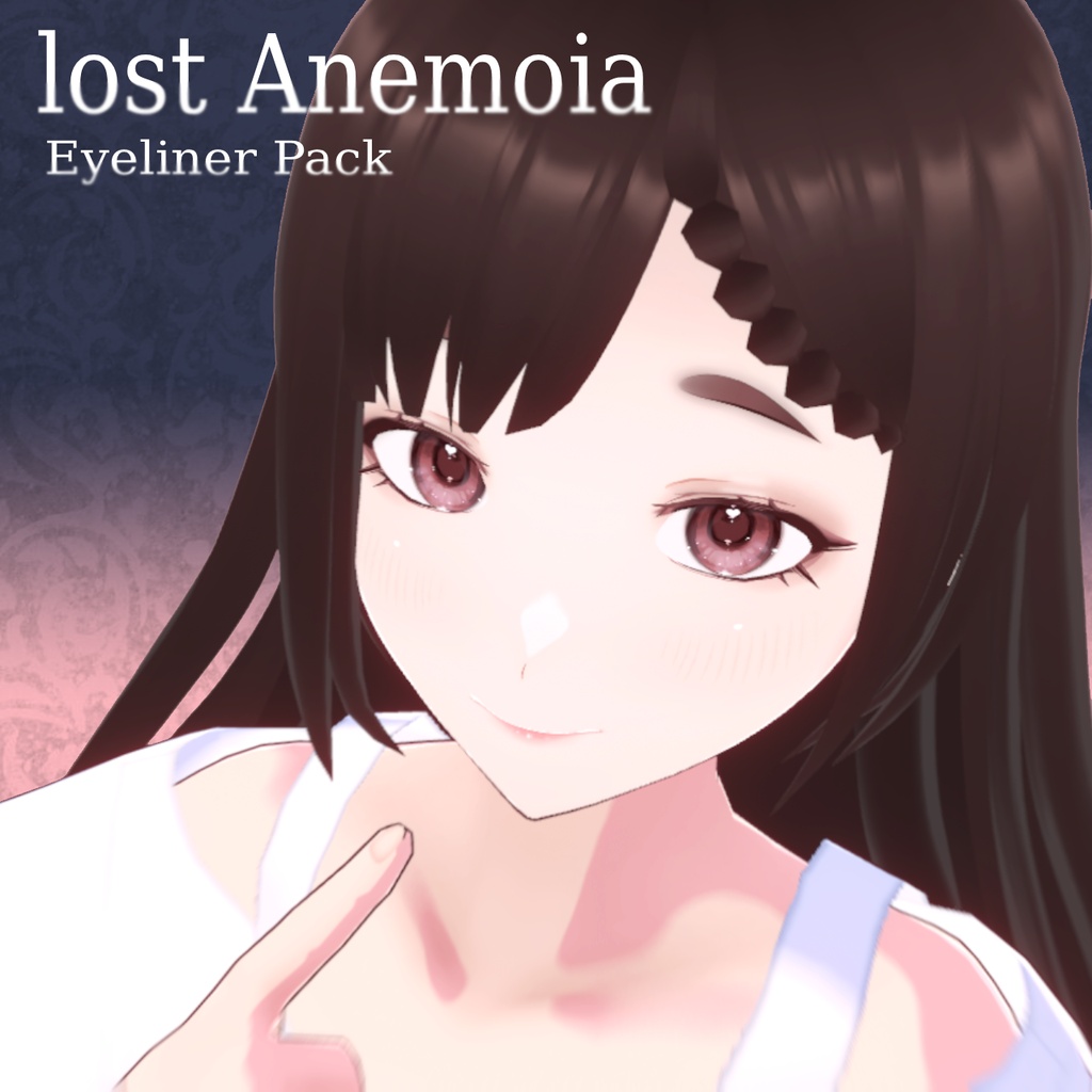【VRoid】アイラインテクスチャ (9色セット) Eyeliner Texture (9 Colors)