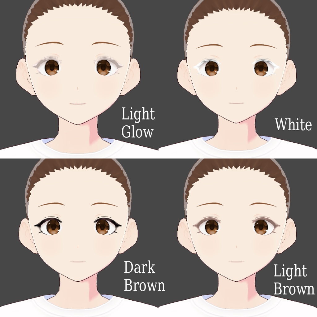 【VRoid】アイラインテクスチャ (9色セット) Eyeliner Texture (9 Colors)