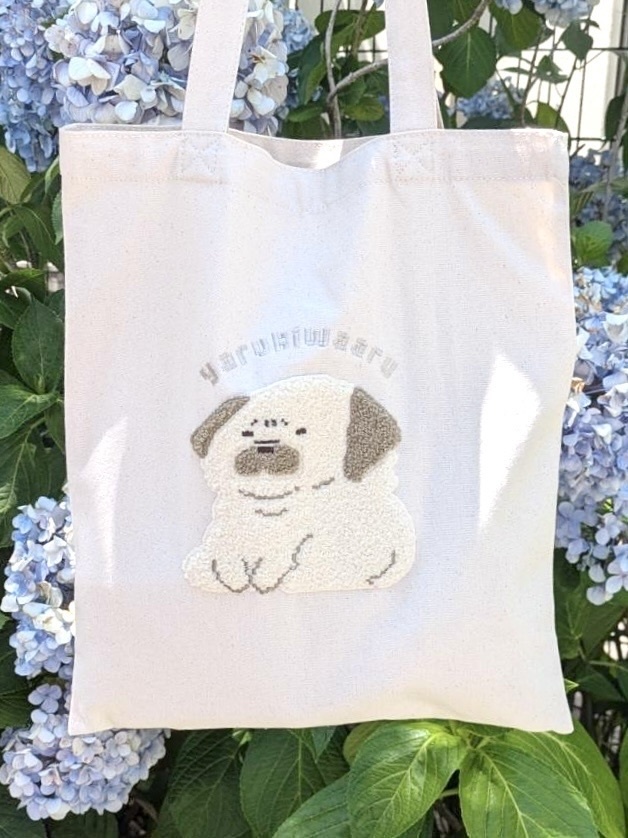 もこもこ刺繍トートバッグ