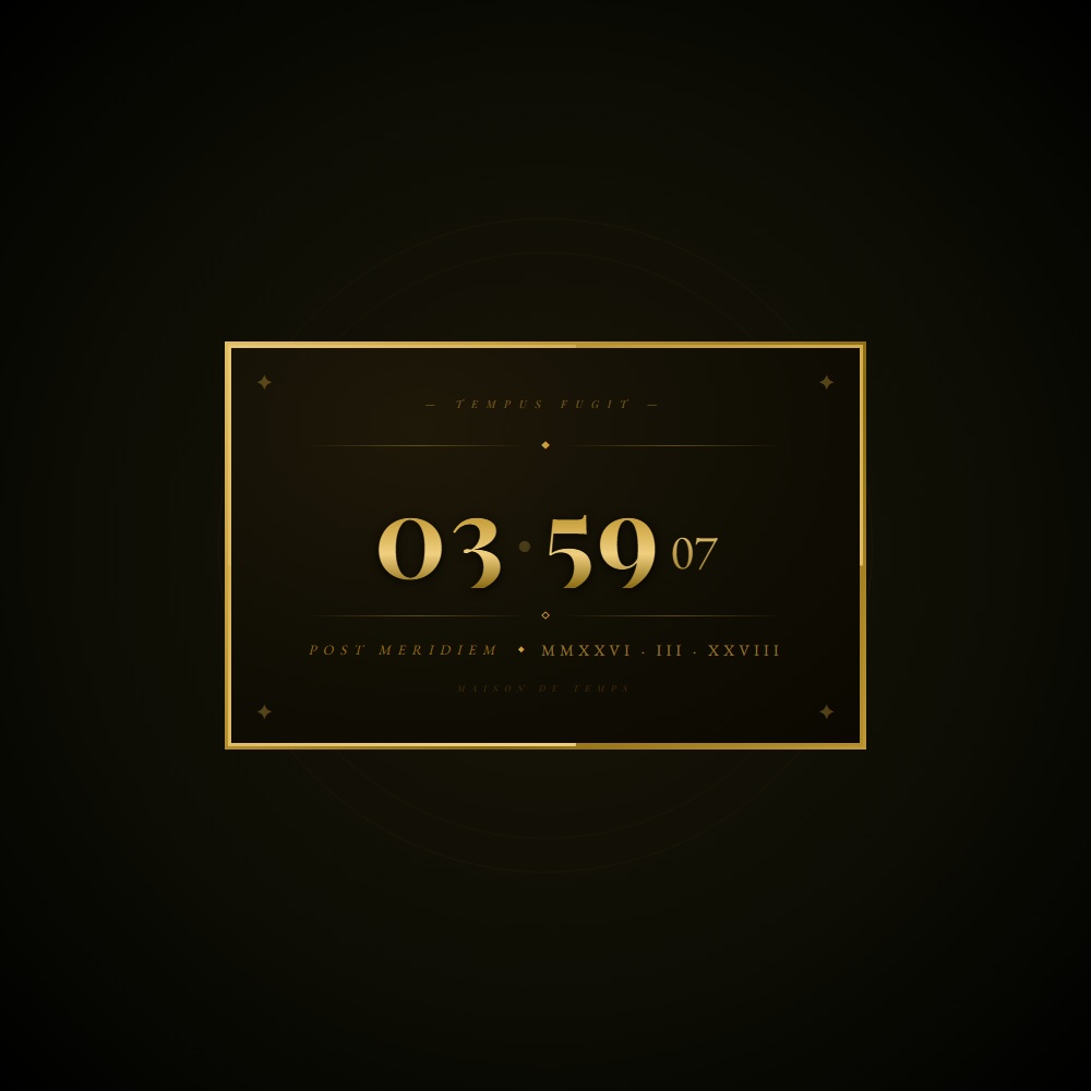 [OBS Widget] HTML Digital Clock — Luxury Gold 👑