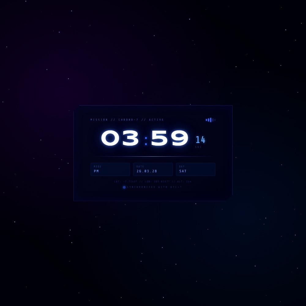 [OBS Widget] HTML Digital Clock — Space 🚀