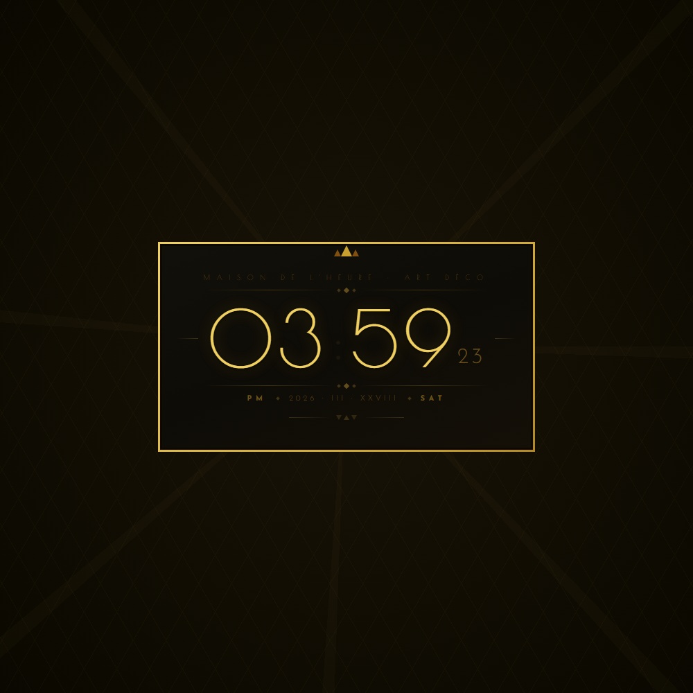[OBS Widget] HTML Digital Clock — Art Deco 🏛️