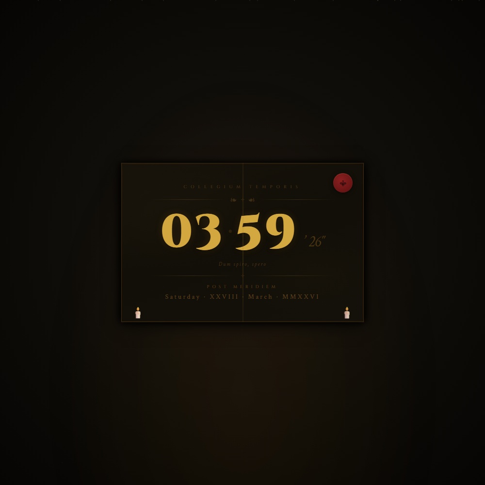 [OBS Widget] HTML Digital Clock — Dark Academia 📚