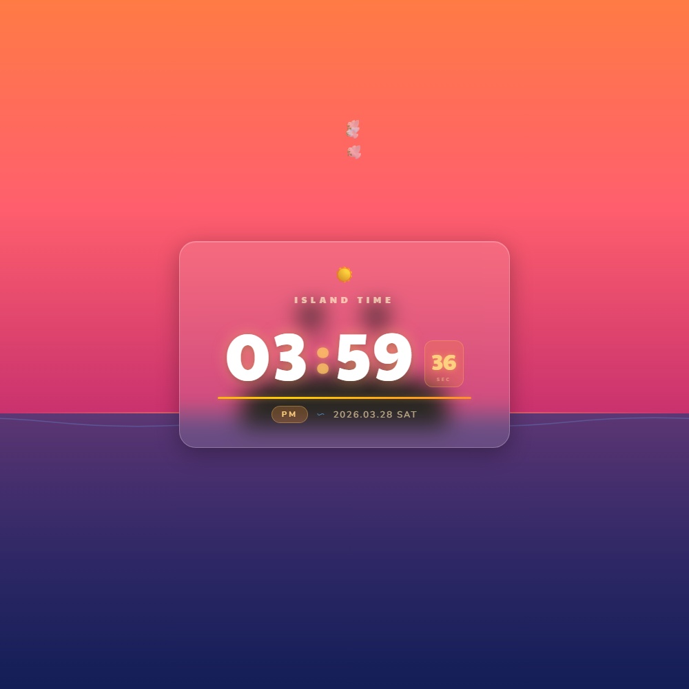 [OBS Widget] HTML Digital Clock — Tropical 🌺