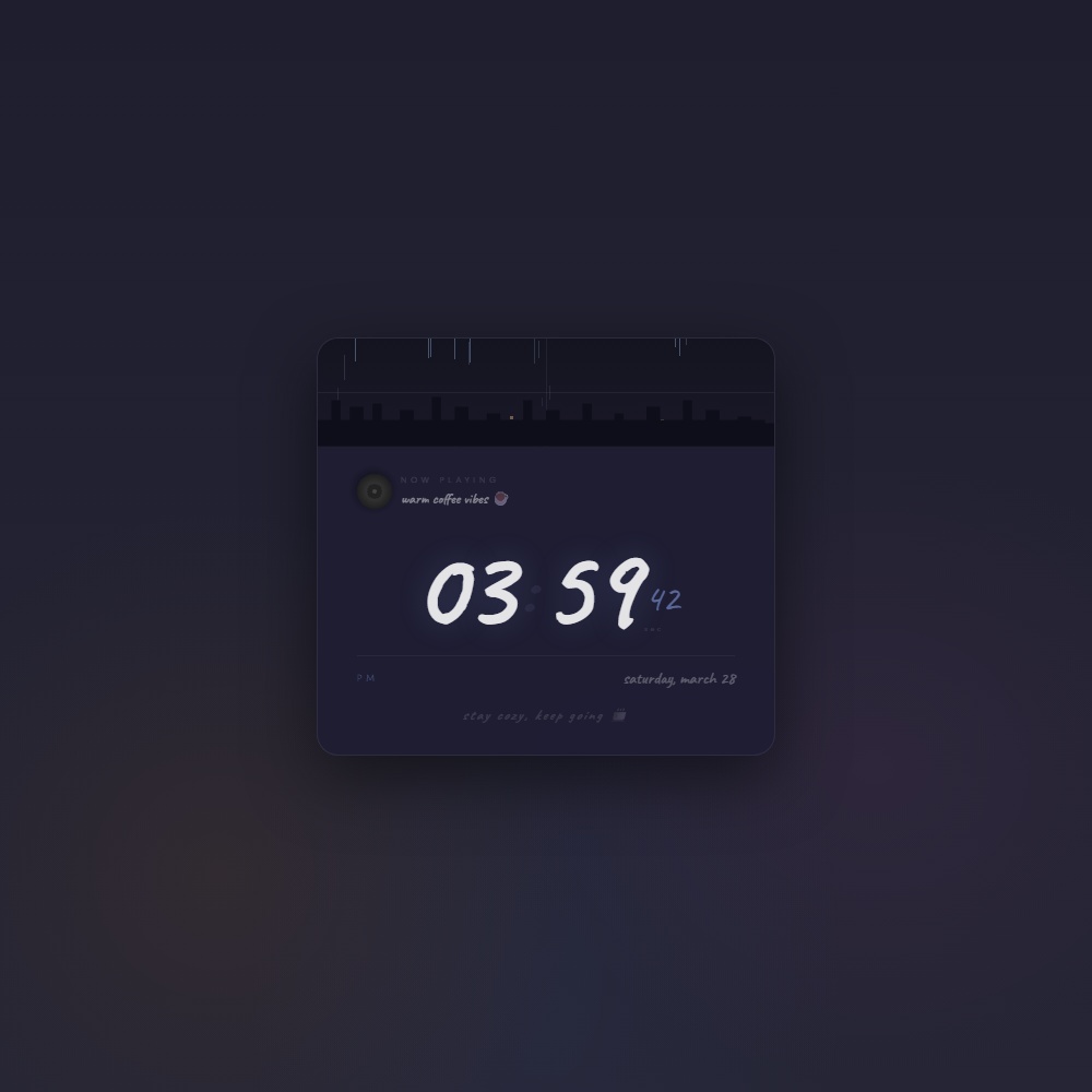 [OBS Widget] HTML Digital Clock — Lofi 🎵