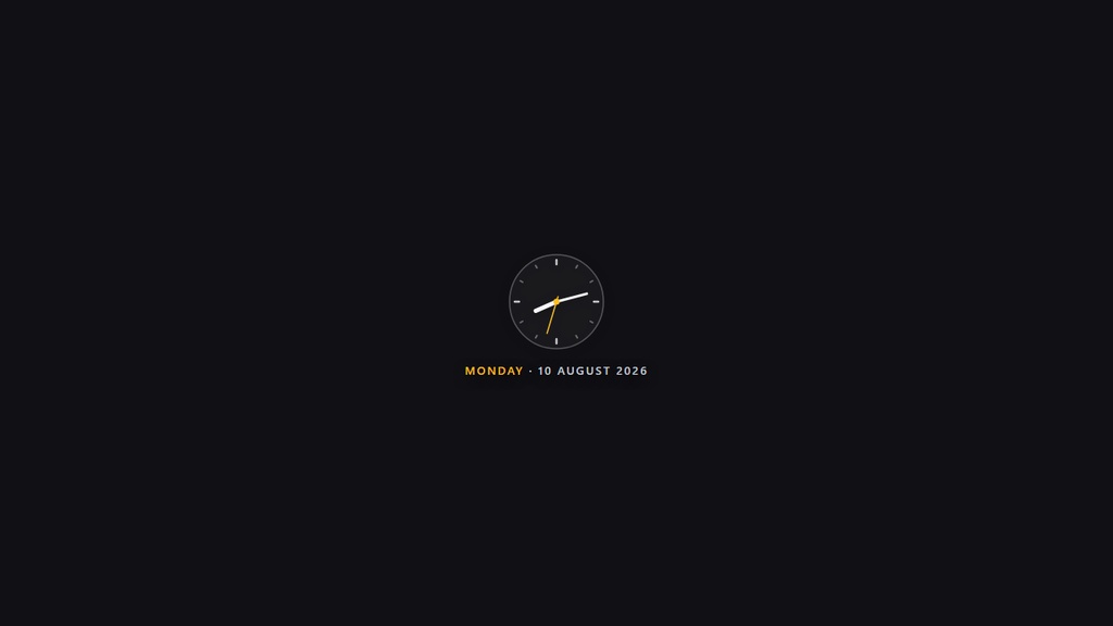 Minimal Clock Widget — Analog | OBS Browser Source Overlay