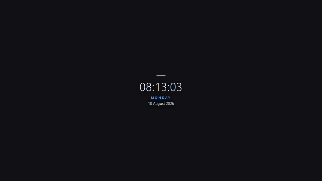 Minimal Clock Widget — Center | OBS Browser Source Overlay