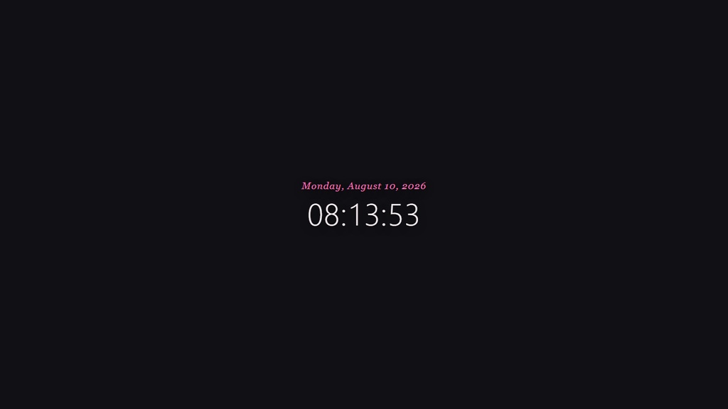 Minimal Clock Widget — Header | OBS Browser Source Overlay