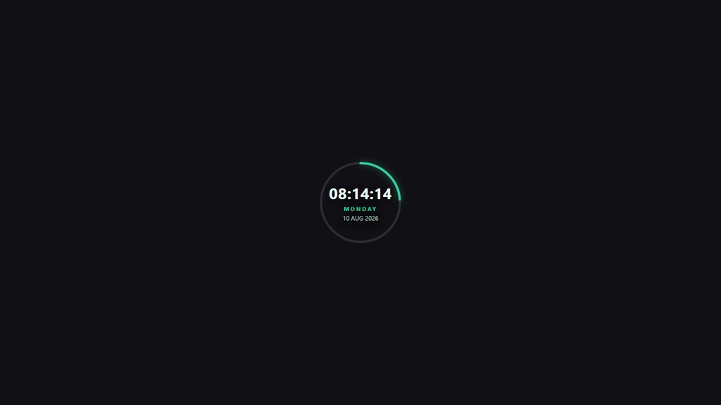 Minimal Clock Widget — Ring | OBS Browser Source Overlay