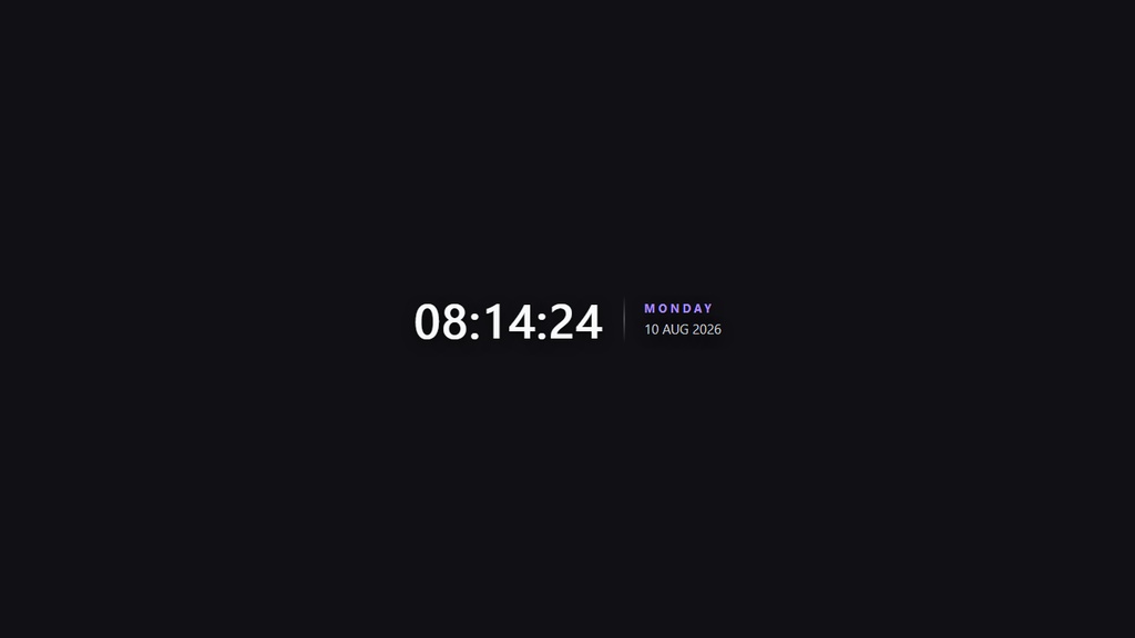 Minimal Clock Widget — Side | OBS Browser Source Overlay