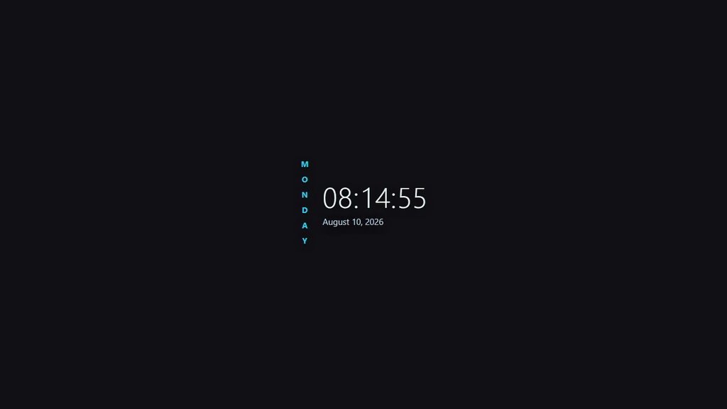 Minimal Clock Widget — Vertical | OBS Browser Source Overlay