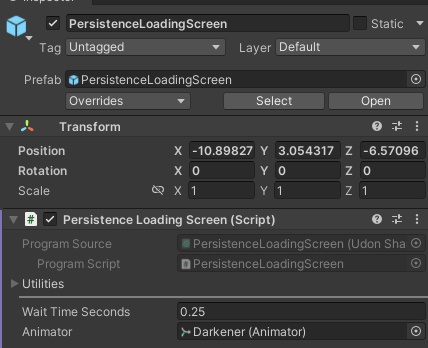 [VRChat World] Persistence Loading Screen セーブデータ読み込み完了まで暗転