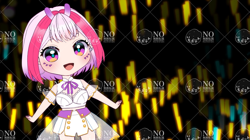 モニターのあるステージ背景セット