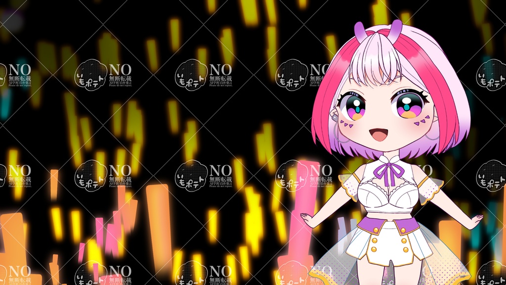 モニターのあるステージ背景セット