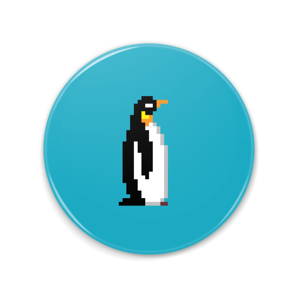 ペンギン ドット絵 缶ミラー(75mm)