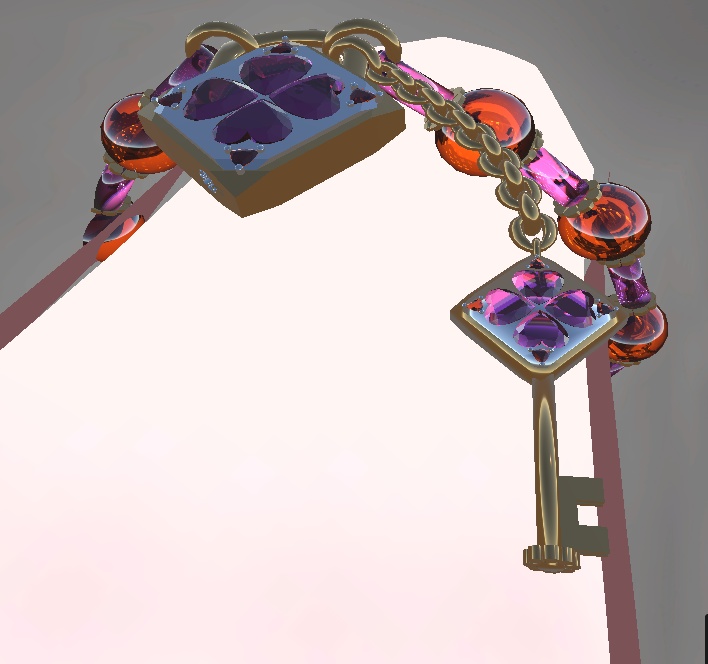 【VRChat想定】happyclover key bracelet 【アバター用アクセサリー】