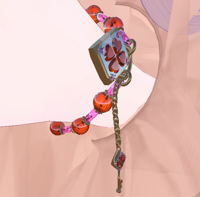 【VRChat想定】happyclover key bracelet 【アバター用アクセサリー】