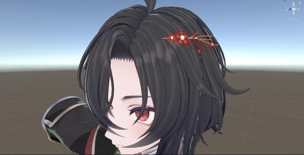 【VRChat想定】墨惺集会来場者特典 墨惺イメージ 髪飾り&簪【3Dアクセサリー】