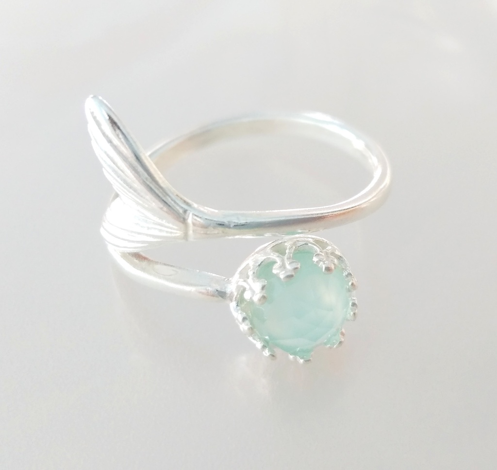 天然石マーメイドリング カルセドニー