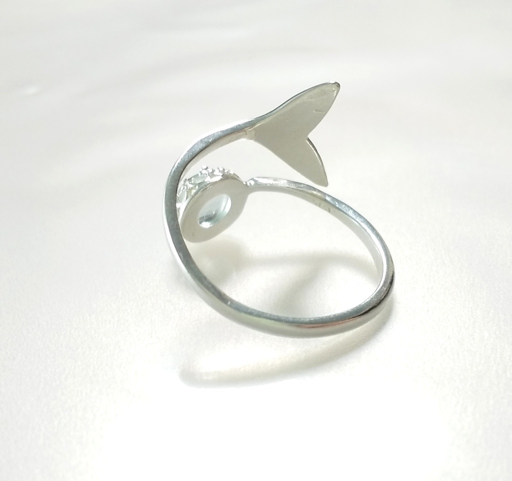 天然石マーメイドリング カルセドニー